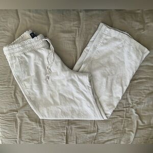 Hollister Adjustable Rise Pull-On Linen Blend Baggy Pants, Women's size Medium